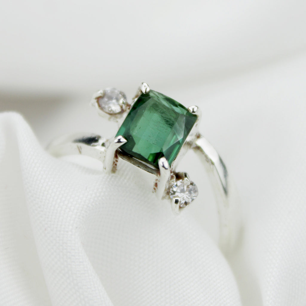 Natural Afghanistan Kunar Tourmaline Ring – Handmade 925 Silver – Authentic Gemstone Jewelry