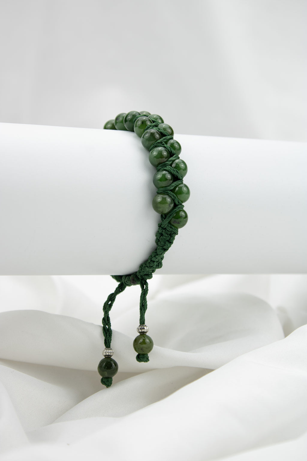 Natural Afghan Nephrite Jade Bead Bracelet