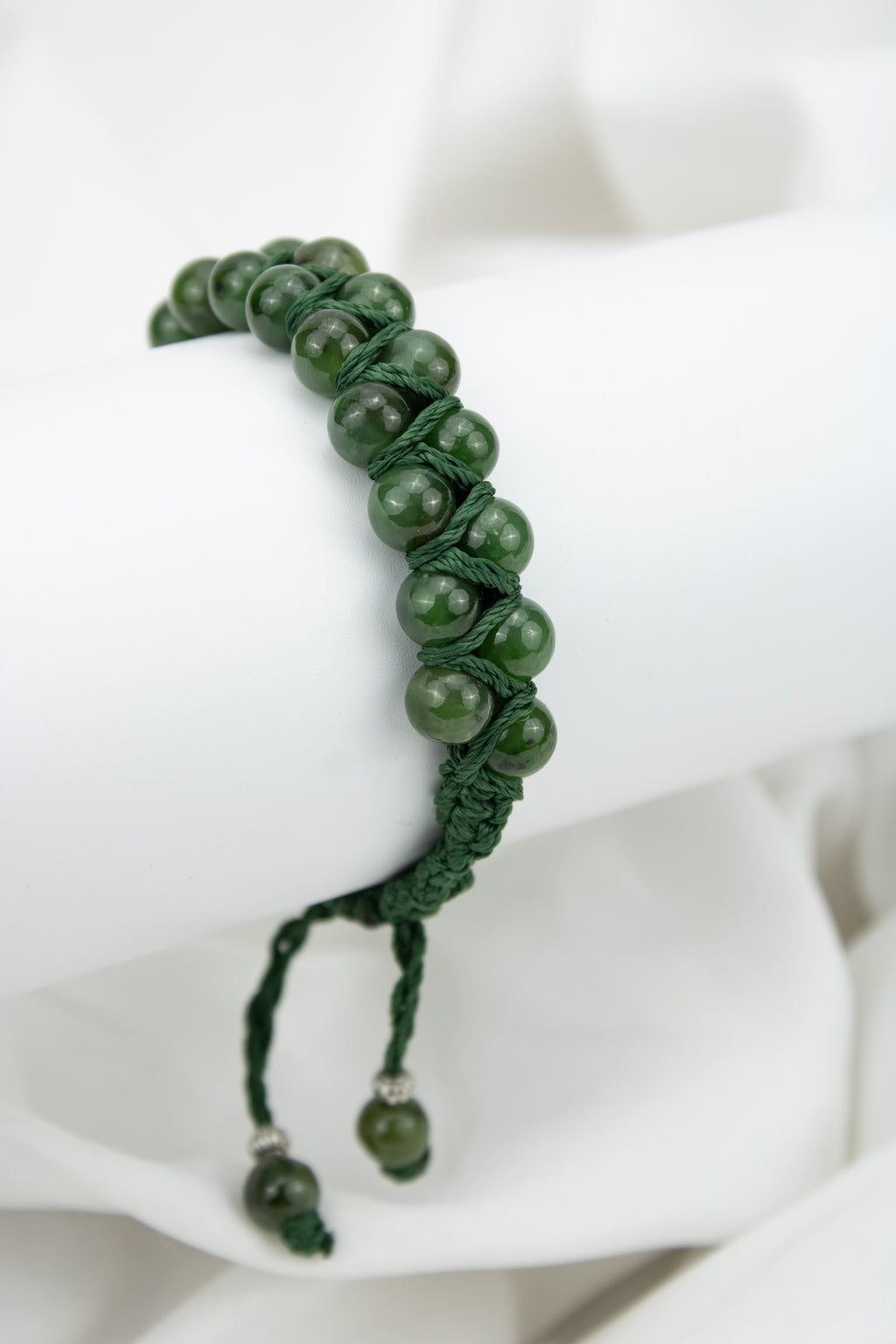 Natural Afghan Nephrite Jade Bead Bracelet