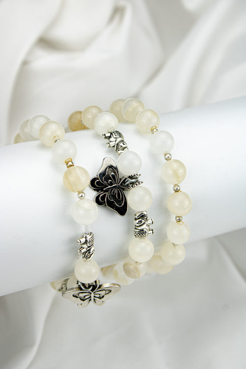 Natural Calcite Bead Bracelet