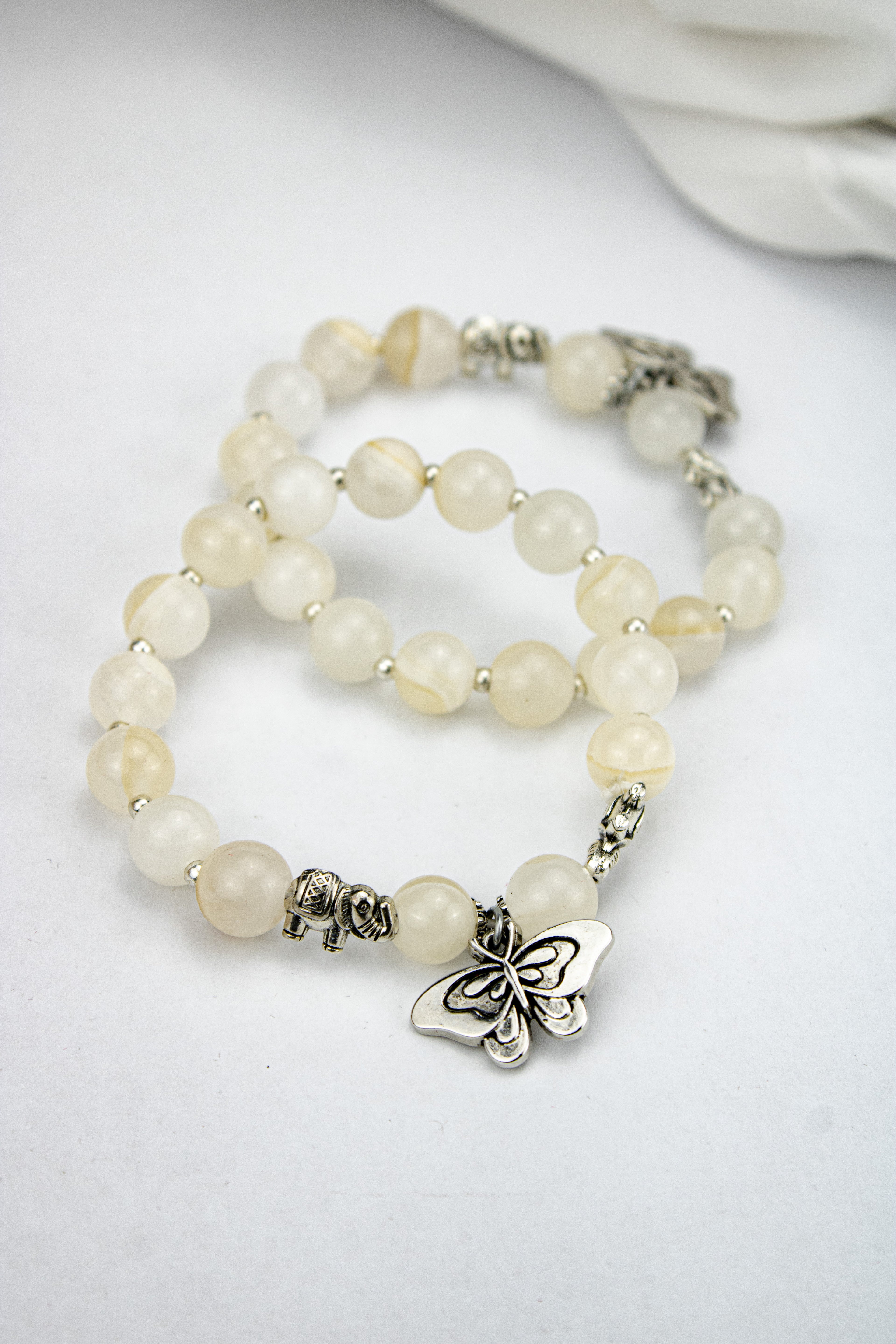 Natural Calcite Bead Bracelet