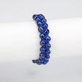 Natural Lapis Lazuli Woven Bracelet – Handmade Afghan Gemstone Beaded Bracelet with Pyrite – Adjustable Free Size