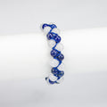 Natural Lapis Lazuli & White Calcite Woven Bracelet – Handmade Afghan Gemstone Beaded Bracelet – Blue & White – Adjustable Free Size