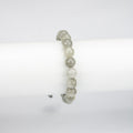 Natural Smoky Calcite Beaded Bracelet – Handmade Afghan Gemstone Jewelry – Grey Crystal Beads – Adjustable Free Size