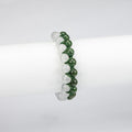 Natural Nephrite Jade & Calcite Bracelet – Afghan Handmade Gemstone Jewelry – Green & White Beads – Adjustable Free Size