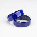 Natural Lapis Lazuli Square Cut Bracelet – Handmade Afghan Gemstone Bracelet with Pyrite – Premium Blue Stone – Adjustable Free Size
