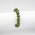 Natural Serpentine Beaded Bracelet – Handmade Afghan Green Gemstone Bracelet – Round Beads – Adjustable Free Size