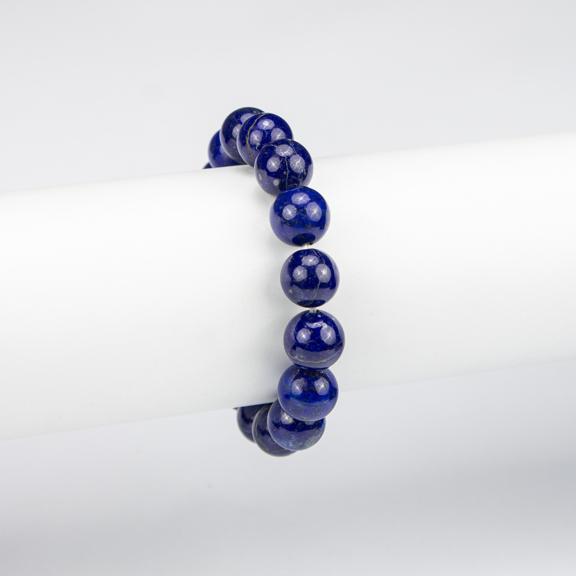 Natural Lapis Lazuli Bracelet (AA Grade) – Afghan Handmade Gemstone Jewelry – Blue with Pyrite – Premium Beaded Bracelet