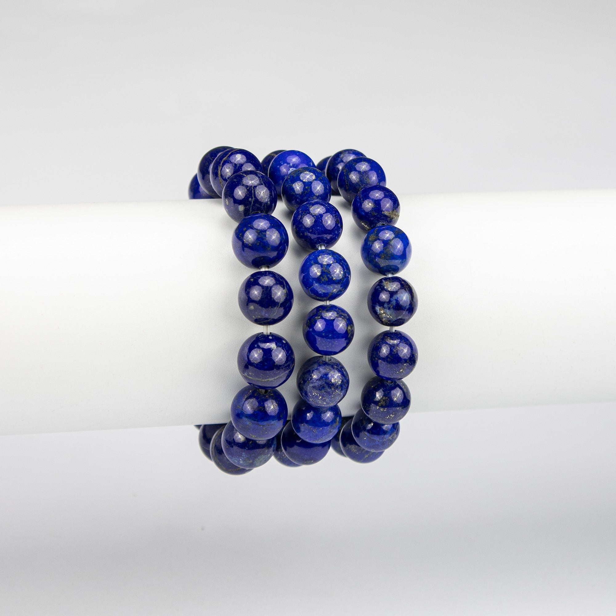 Natural Lapis Lazuli Bracelet (AA Grade) – Afghan Handmade Gemstone Jewelry – Blue with Pyrite – Premium Beaded Bracelet