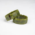 Natural Serpentine Square Cut Bracelet – Handmade Afghan Green Stone Bracelet – Adjustable Free Size