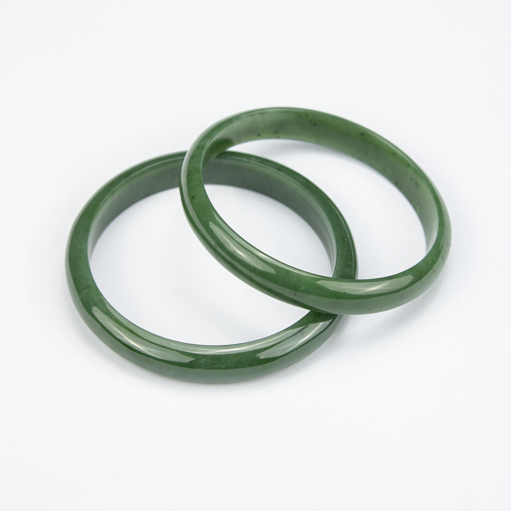 Natural Nephrite Jade Bangle – Handmade Afghan Green Gemstone Bracelet – Solid Stone Bangle – Premium AA Grade