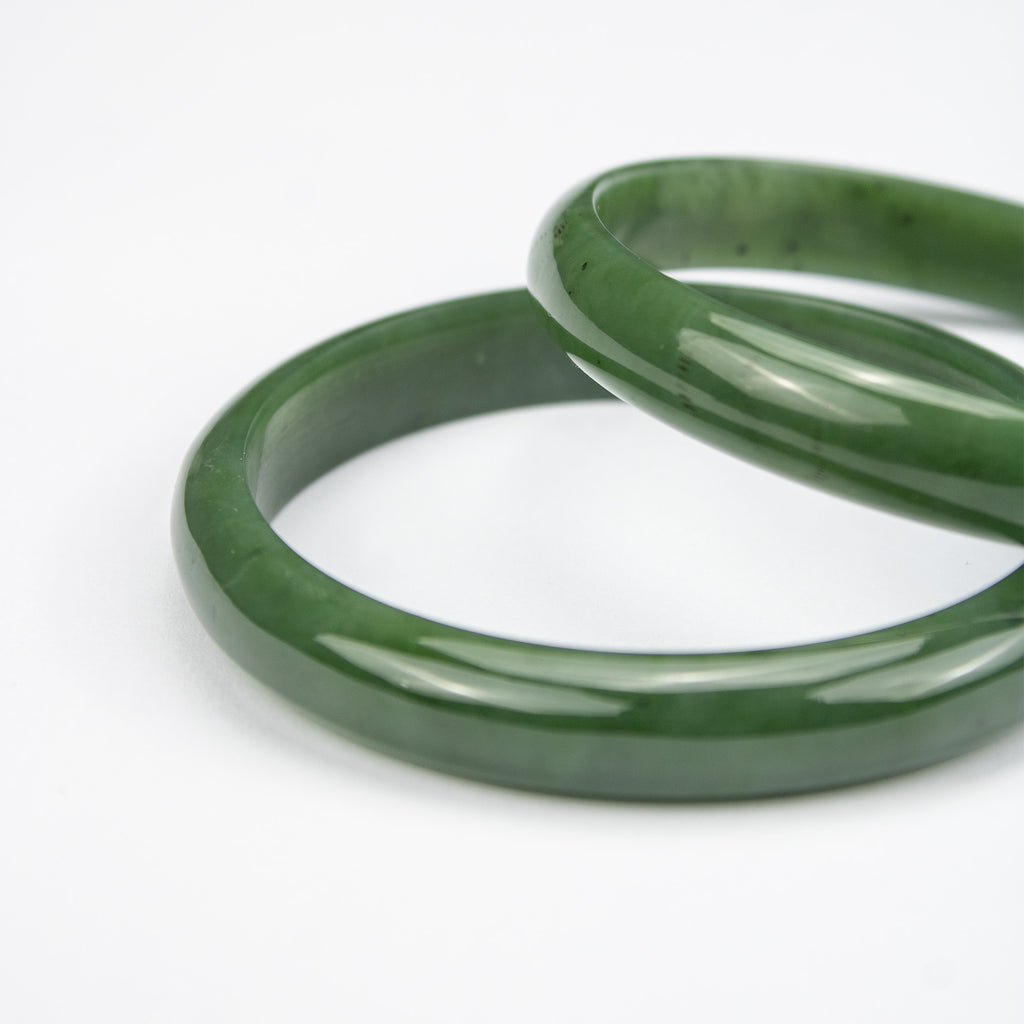 Natural Nephrite Jade Bangle – Handmade Afghan Green Gemstone Bracelet – Solid Stone Bangle – Premium AA Grade