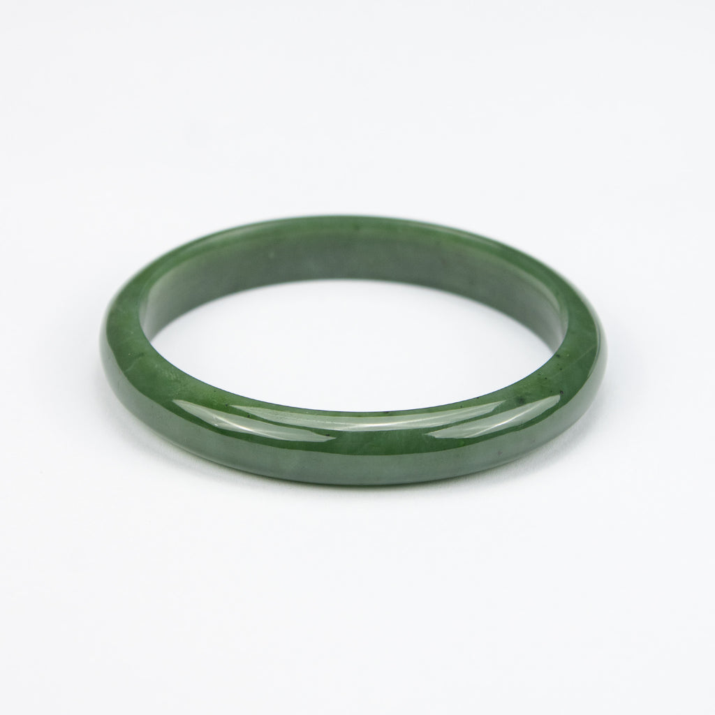 Natural Nephrite Jade Bangle – Handmade Afghan Green Gemstone Bracelet – Solid Stone Bangle – Premium AA Grade