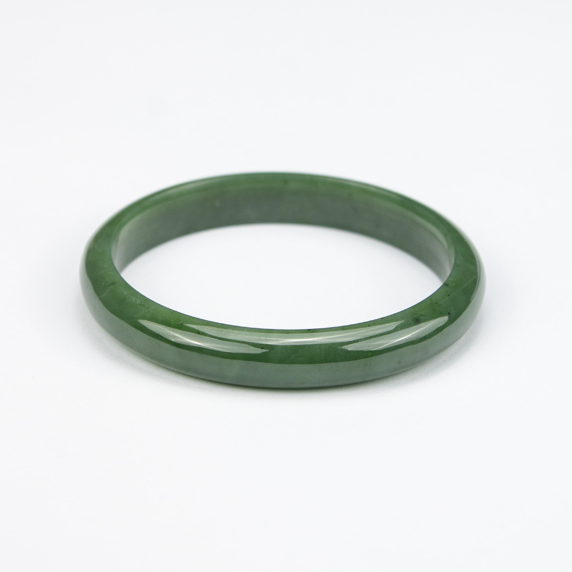 Natural Nephrite Jade Bangle – Handmade Afghan Green Gemstone Bracelet – Solid Stone Bangle – Premium AA Grade