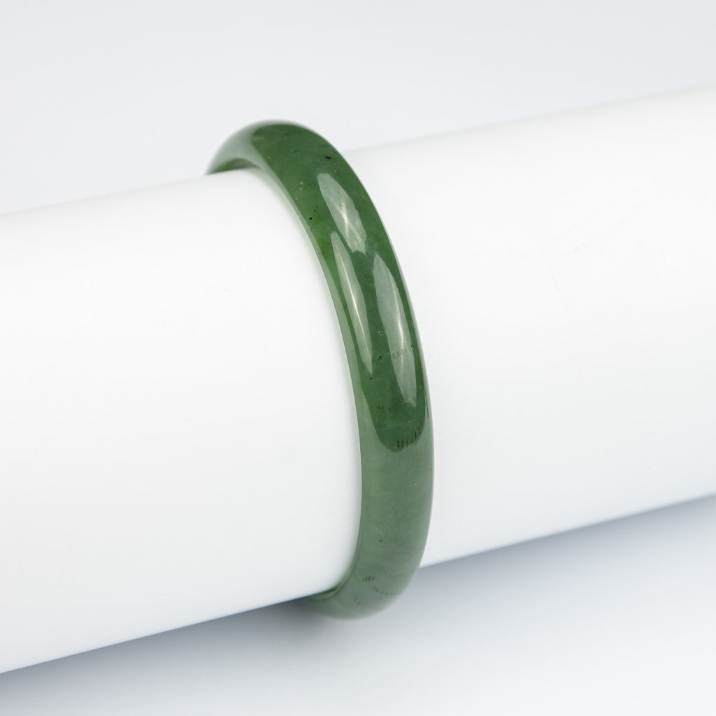 Natural Nephrite Jade Bangle – Handmade Afghan Green Gemstone Bracelet – Solid Stone Bangle – Premium AA Grade