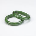 Natural Nephrite Jade Bangle – Thick Solid Afghan Green Gemstone Bracelet – Premium AA Grade