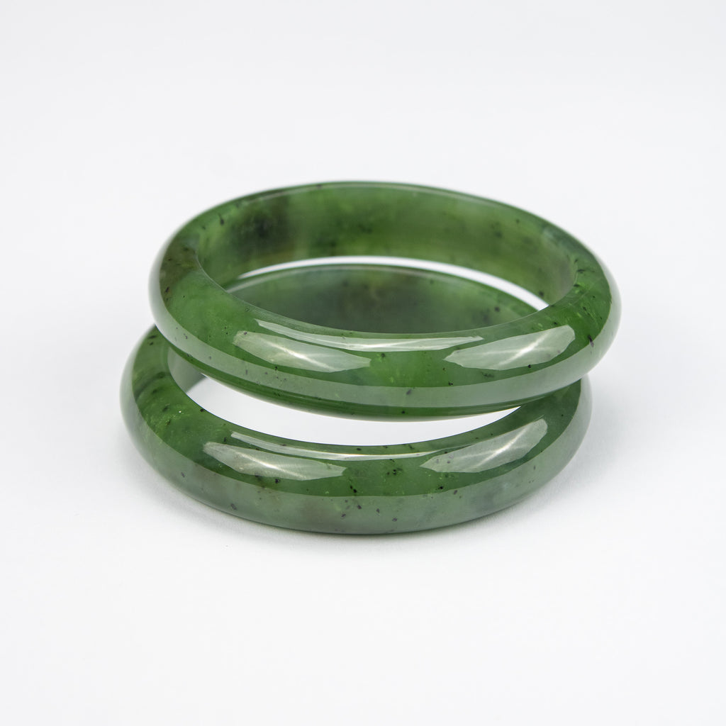 Natural Nephrite Jade Bangle – Thick Solid Afghan Green Gemstone Bracelet – Premium AA Grade