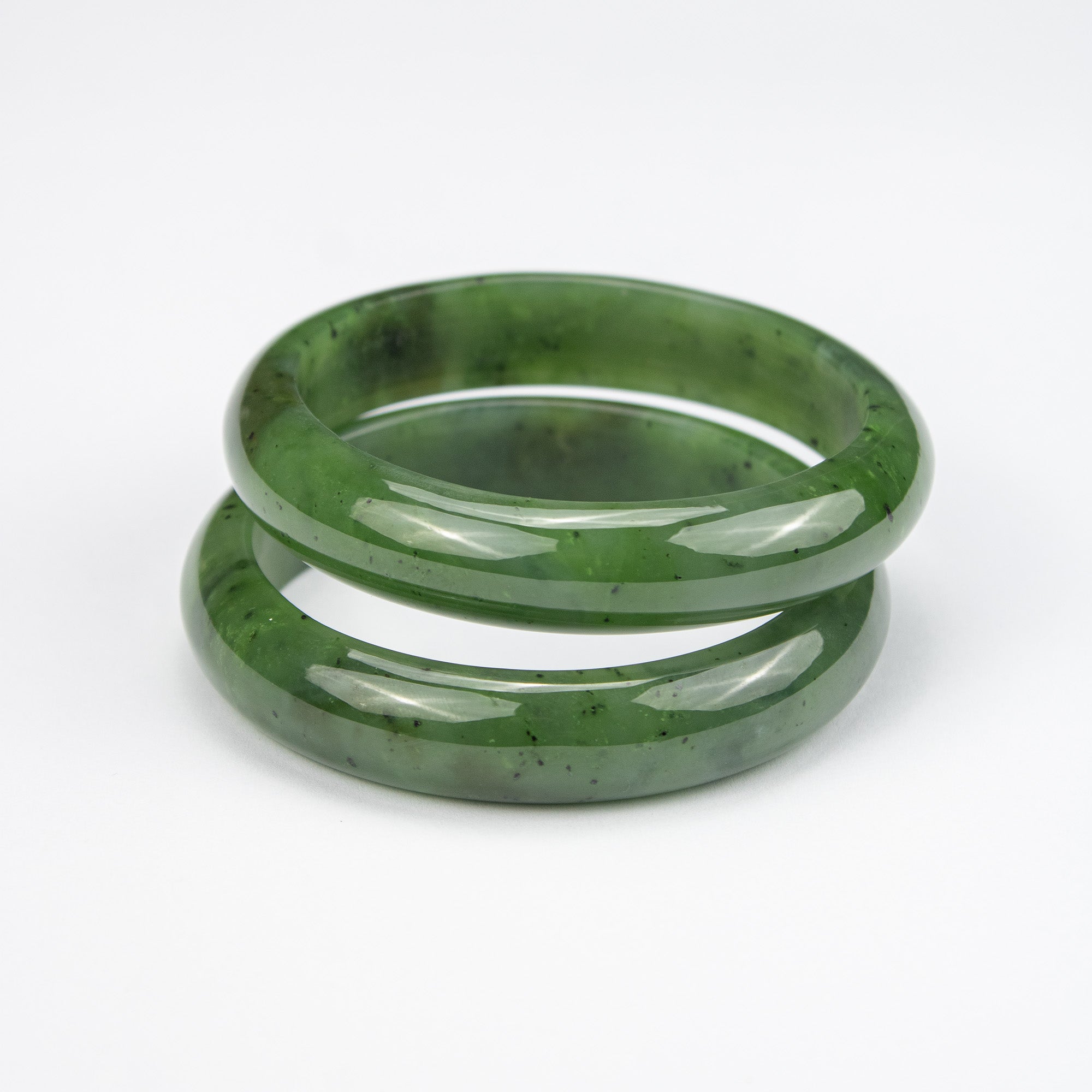 Natural Nephrite Jade Bangle – Thick Solid Afghan Green Gemstone Bracelet – Premium AA Grade