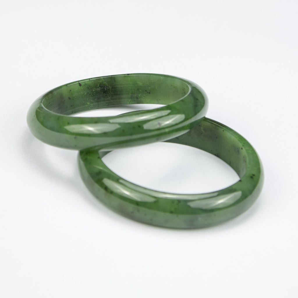 Natural Nephrite Jade Bangle – Thick Solid Afghan Green Gemstone Bracelet – Premium AA Grade