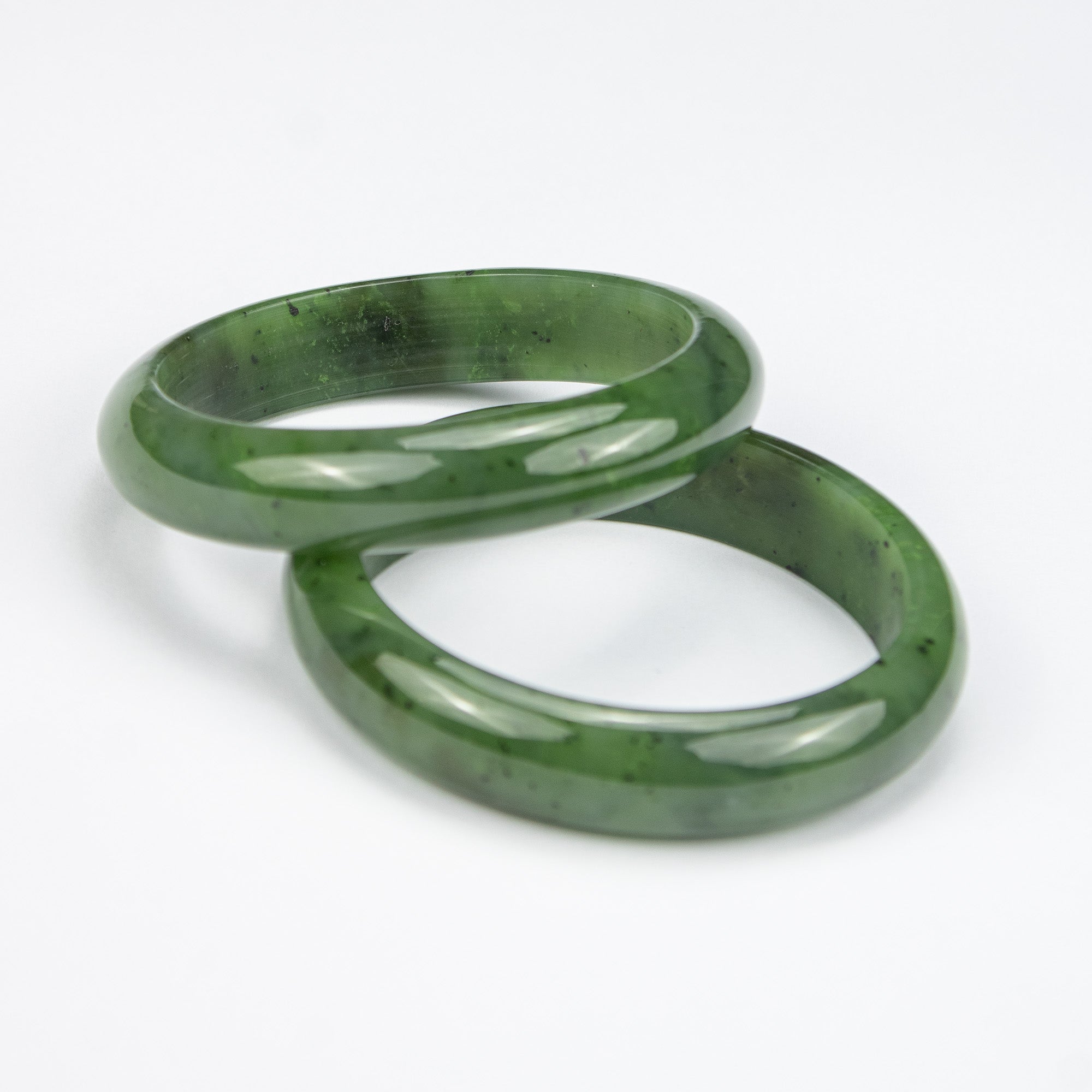 Natural Nephrite Jade Bangle – Thick Solid Afghan Green Gemstone Bracelet – Premium AA Grade