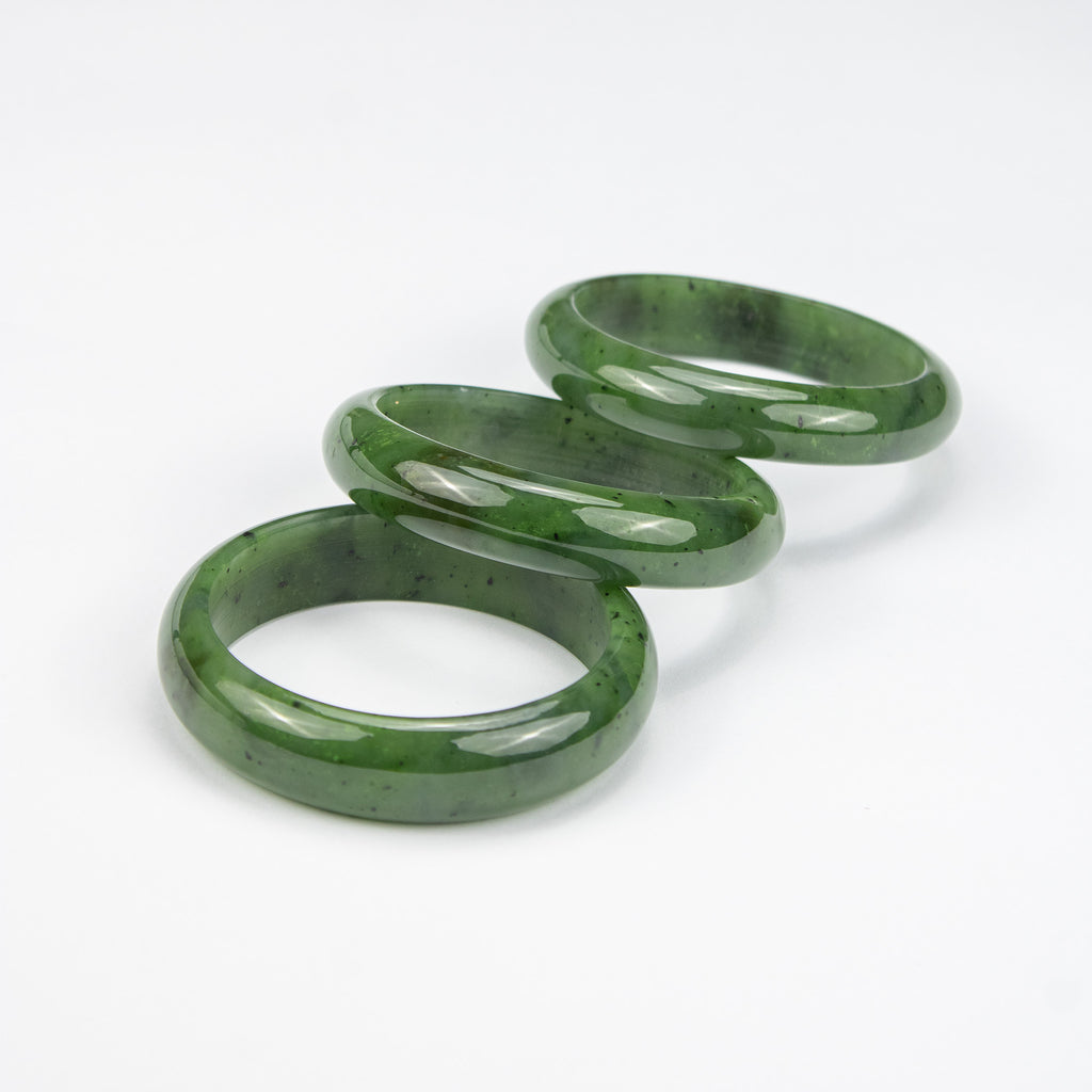 Natural Nephrite Jade Bangle – Thick Solid Afghan Green Gemstone Bracelet – Premium AA Grade
