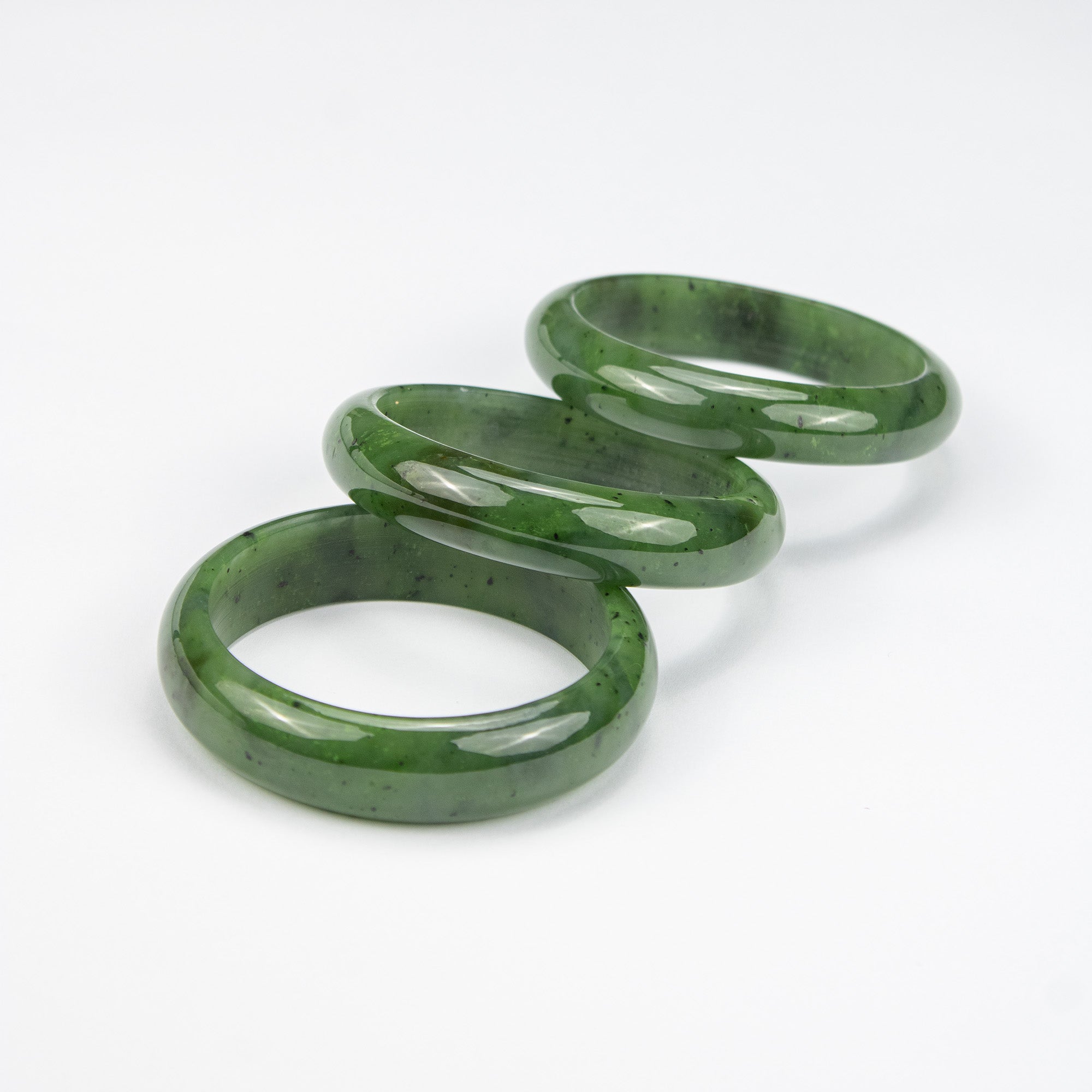Natural Nephrite Jade Bangle – Thick Solid Afghan Green Gemstone Bracelet – Premium AA Grade