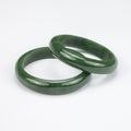 Natural Nephrite Jade Bangle – Afghan Green Gemstone Bracelet – Slim Design  – AA Grade