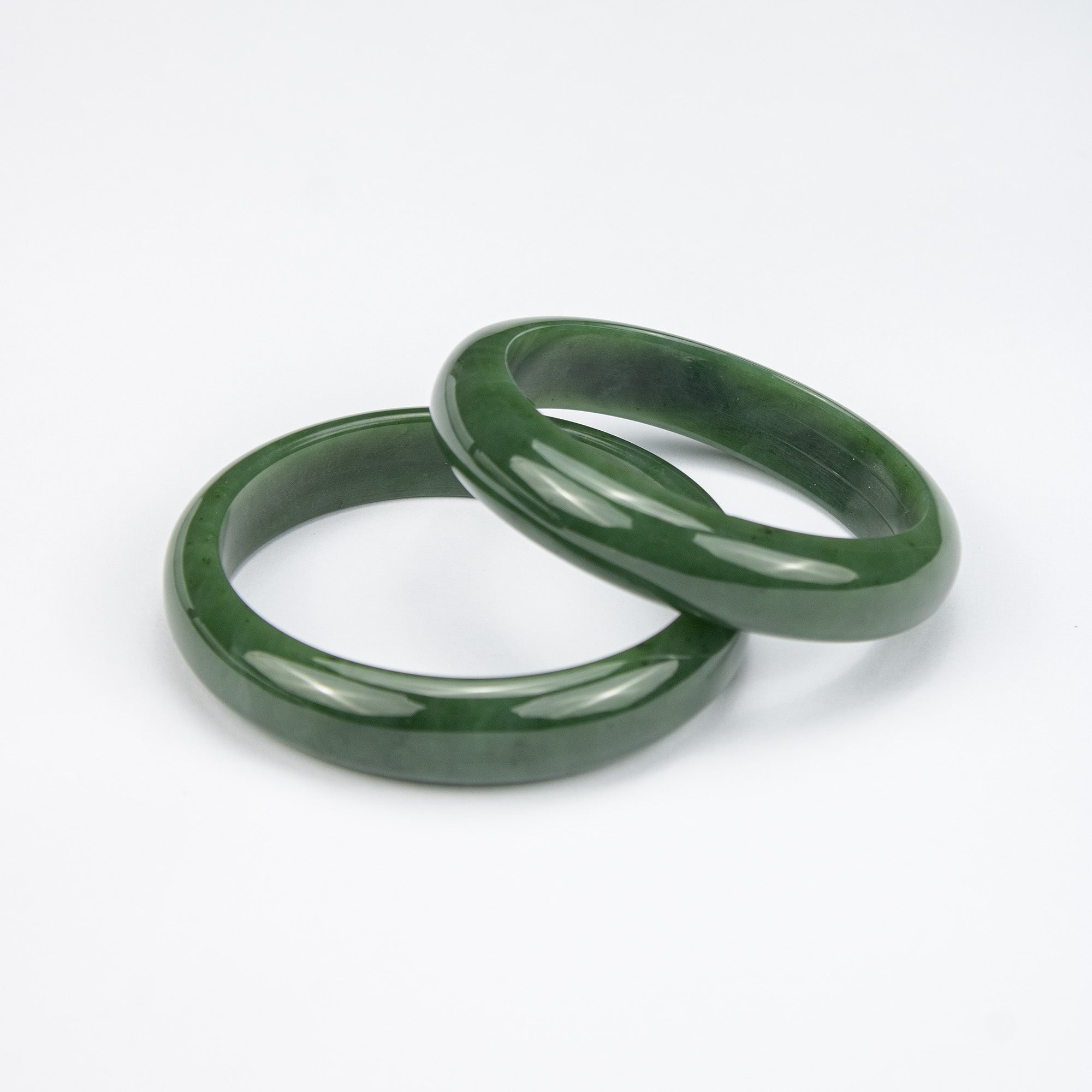 Natural Nephrite Jade Bangle – Afghan Green Gemstone Bracelet – Slim Design  – AA Grade