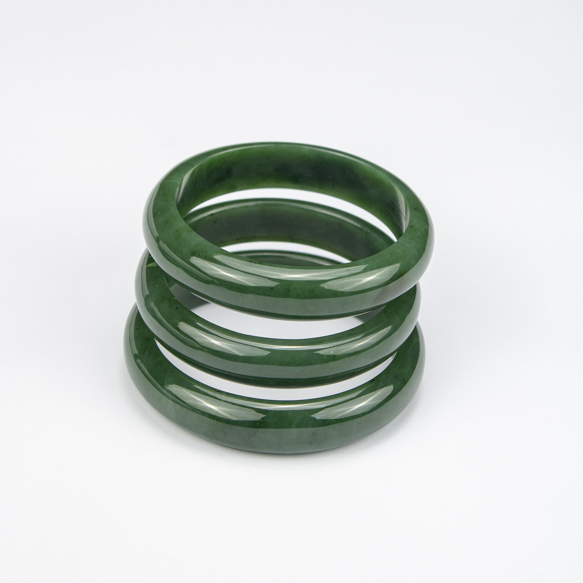 Natural Nephrite Jade Bangle – Afghan Green Gemstone Bracelet – Slim Design  – AA Grade