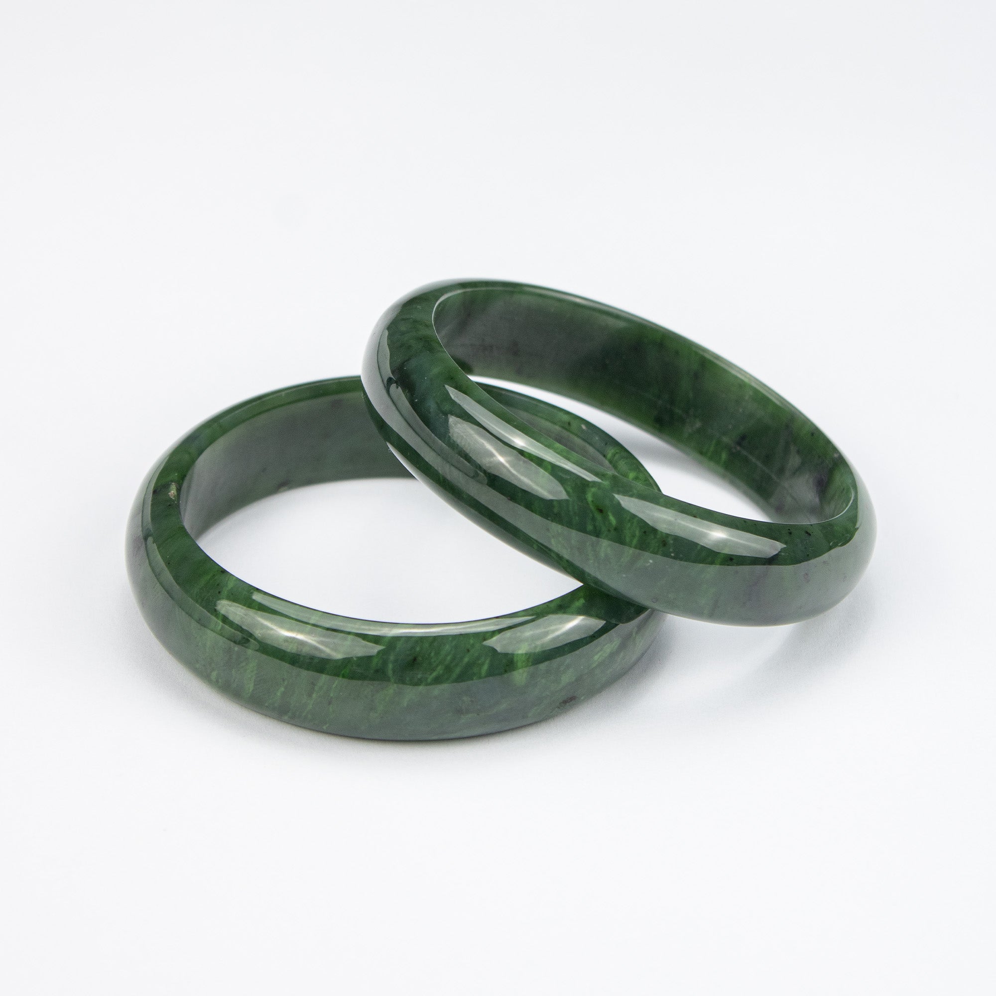 Natural Nephrite Jade Bangle – Afghan Green Gemstone Bracelet– Solid Stone – A Grade