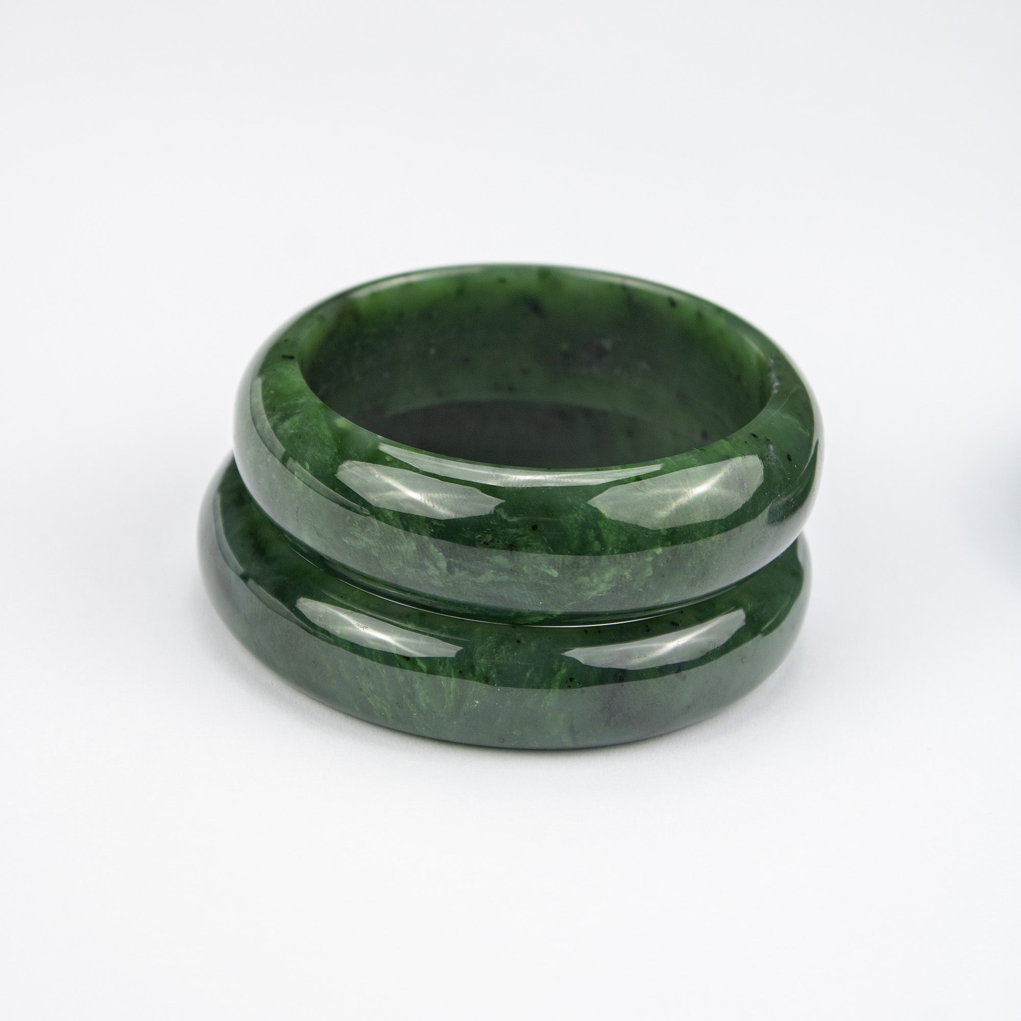 Natural Nephrite Jade Bangle – Afghan Green Gemstone Bracelet– Solid Stone – A Grade