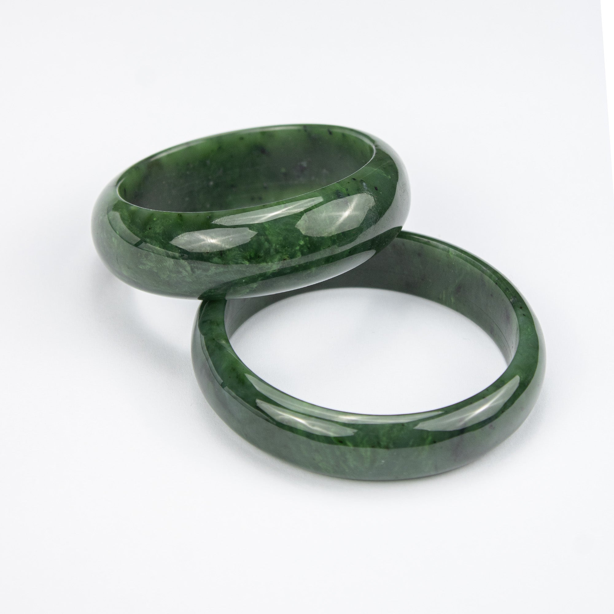 Natural Nephrite Jade Bangle – Afghan Green Gemstone Bracelet– Solid Stone – A Grade