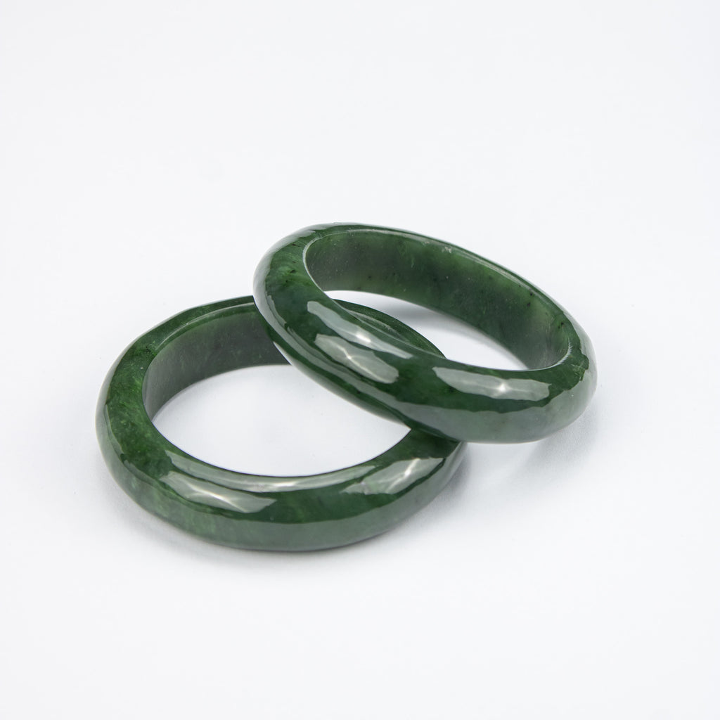 Natural Nephrite Kid Bangle – Afghan Green Jade Bracelet – Small Size Solid Stone (Kids)