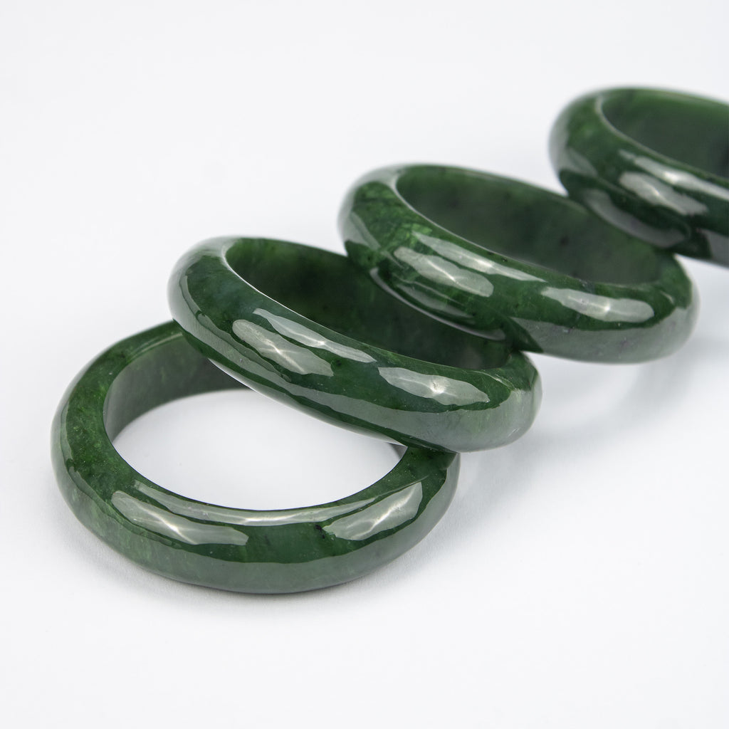 Natural Nephrite Kid Bangle – Afghan Green Jade Bracelet – Small Size Solid Stone (Kids)