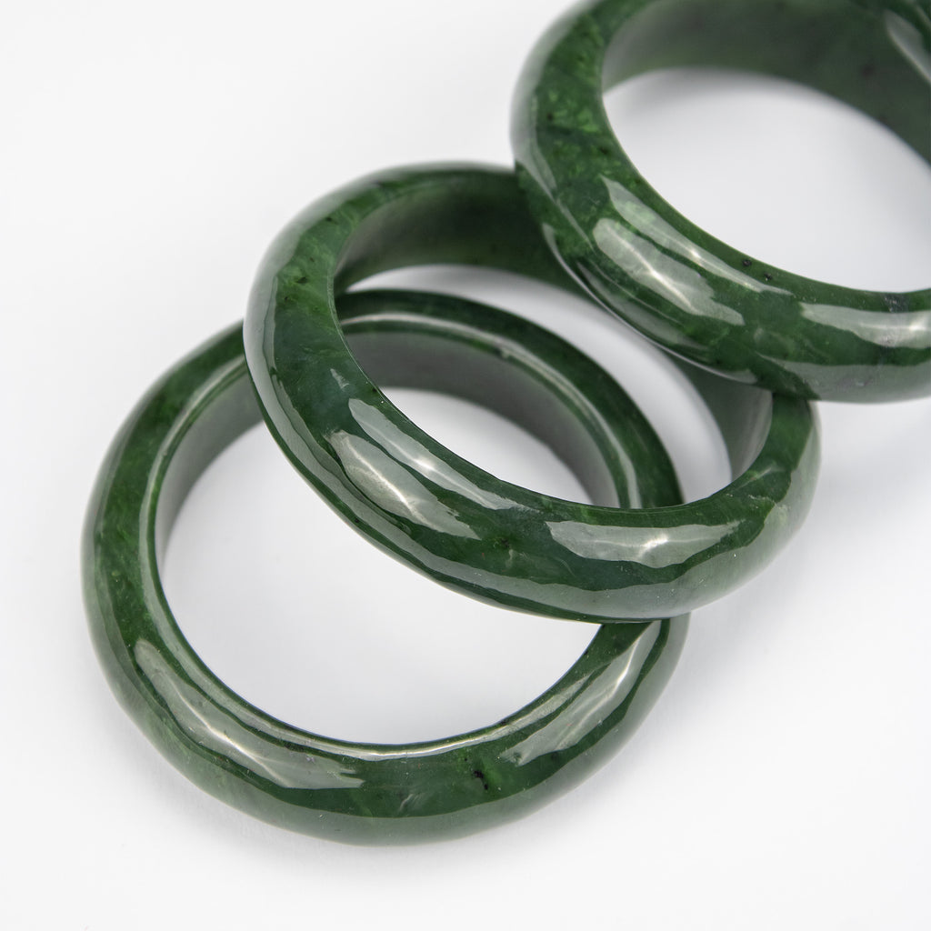 Natural Nephrite Kid Bangle – Afghan Green Jade Bracelet – Small Size Solid Stone (Kids)