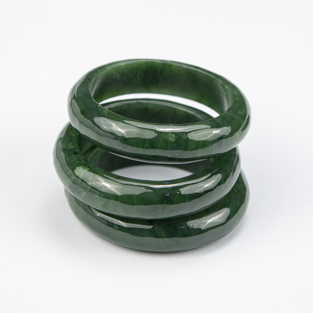 Natural Nephrite Kid Bangle – Afghan Green Jade Bracelet – Small Size Solid Stone (Kids)