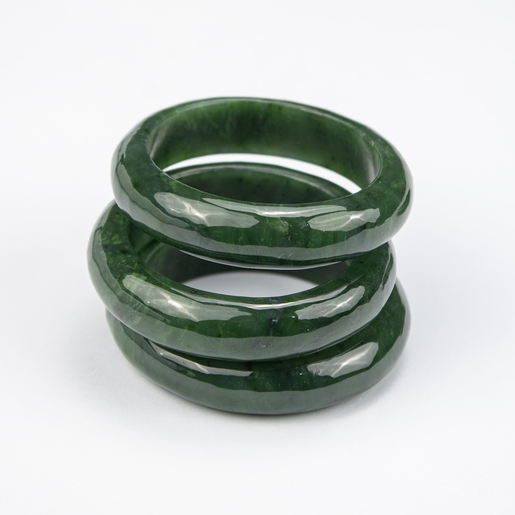 Natural Nephrite Kid Bangle – Afghan Green Jade Bracelet – Small Size Solid Stone (Kids)