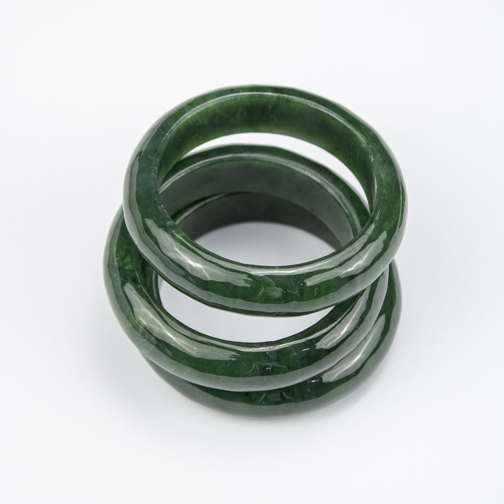Natural Nephrite Kid Bangle – Afghan Green Jade Bracelet – Small Size Solid Stone (Kids)