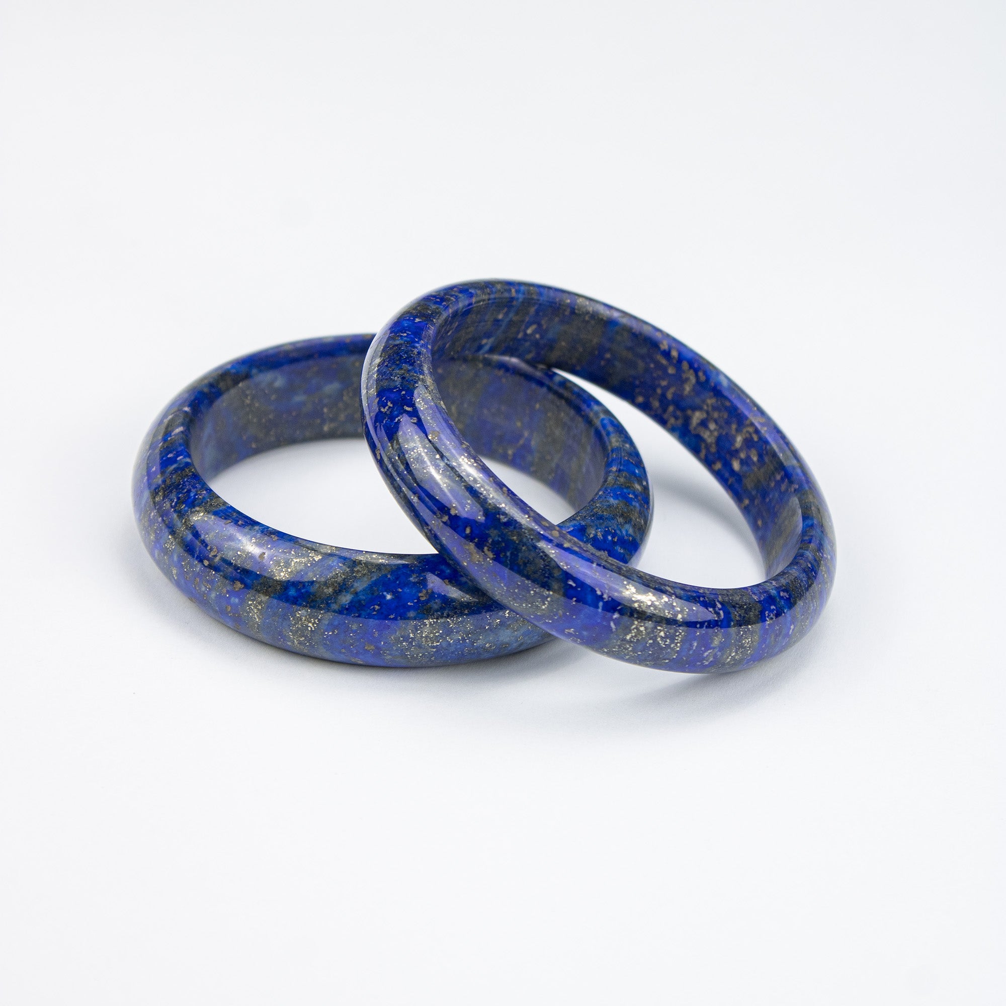 Natural Lapis Lazuli AA Bangle – Afghan Blue Stone with Pyrite