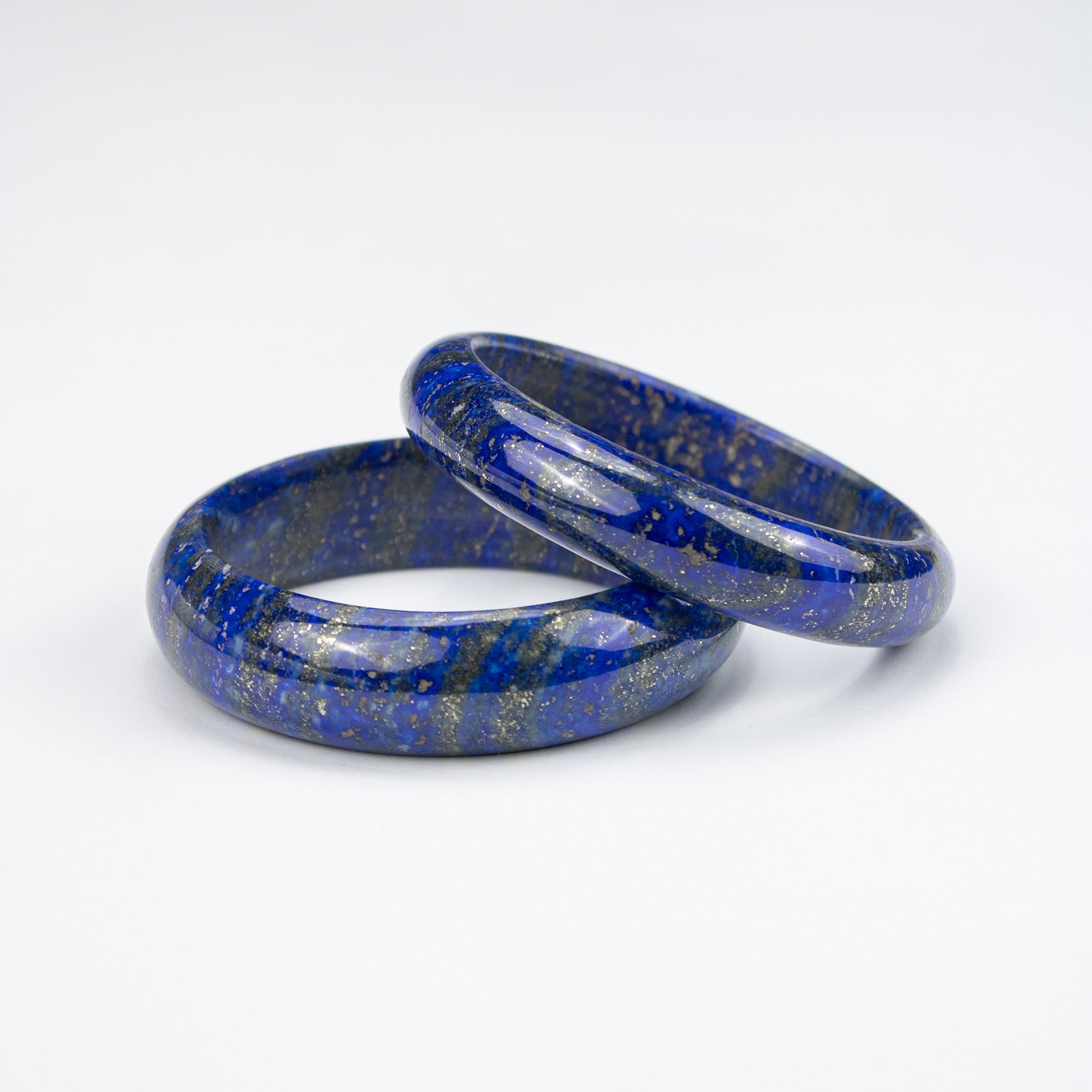 Natural Lapis Lazuli AA Bangle – Afghan Blue Stone with Pyrite
