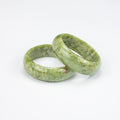 Natural Serpentine  Bangle – Deep Green Afghan Stone with Natural Inclusions