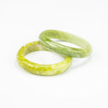 Natural Serpentine Bangle – Light Lime Green Afghan Stone – 60mm Solid Bracelet – Handmade