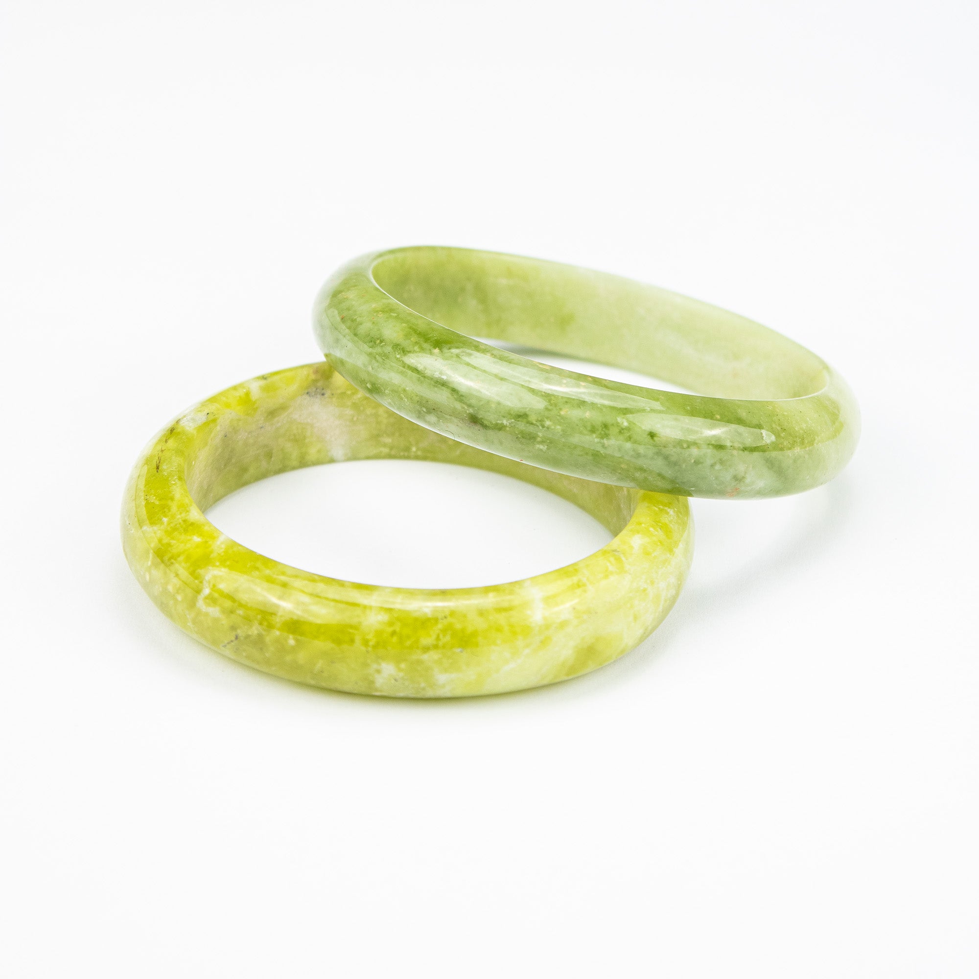 Natural Serpentine Bangle – Light Lime Green Afghan Stone – 60mm Solid Bracelet – Handmade