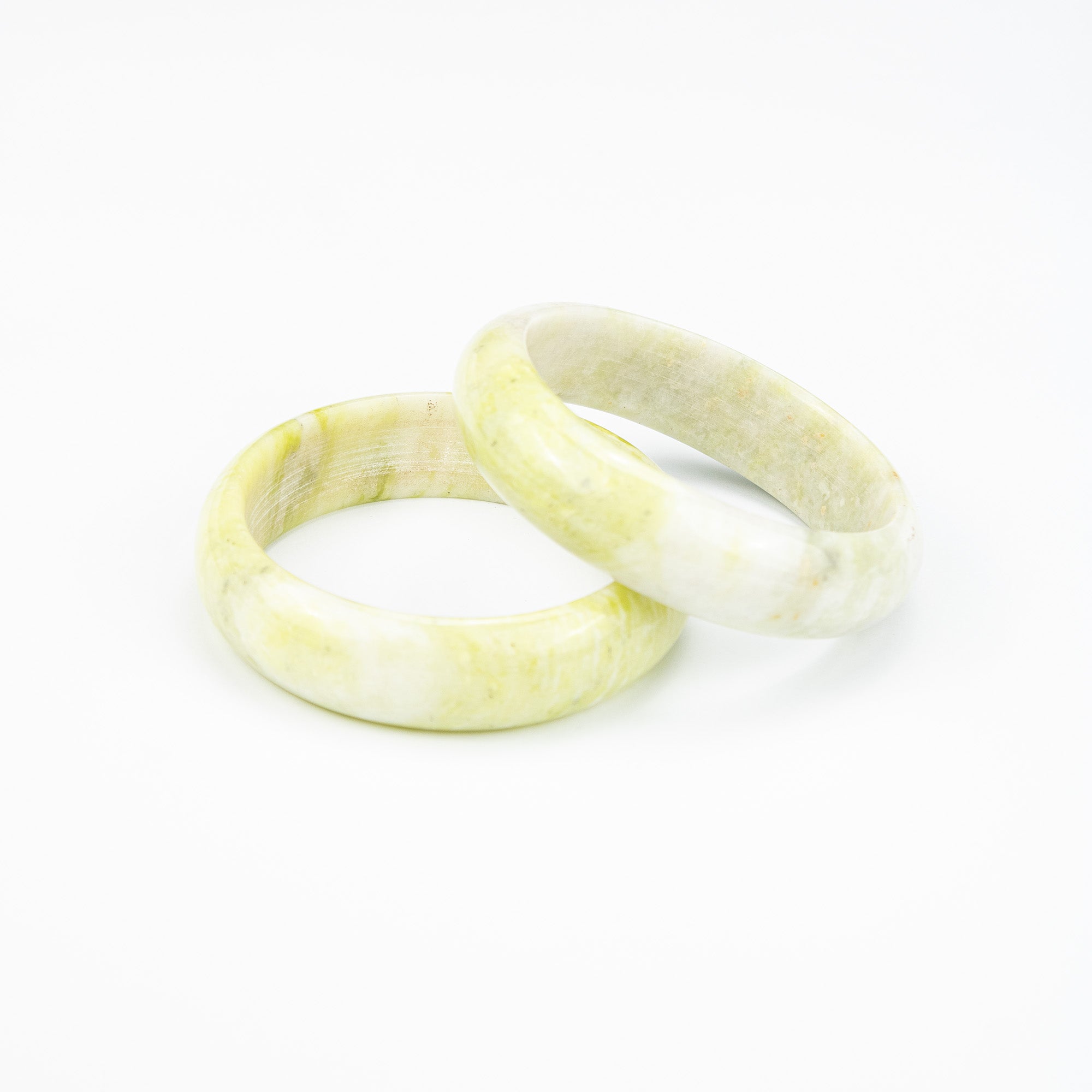 Natural Serpentine Bangle – Soft Lime Yellow Afghan Stone – Solid Bracelet – Handmade