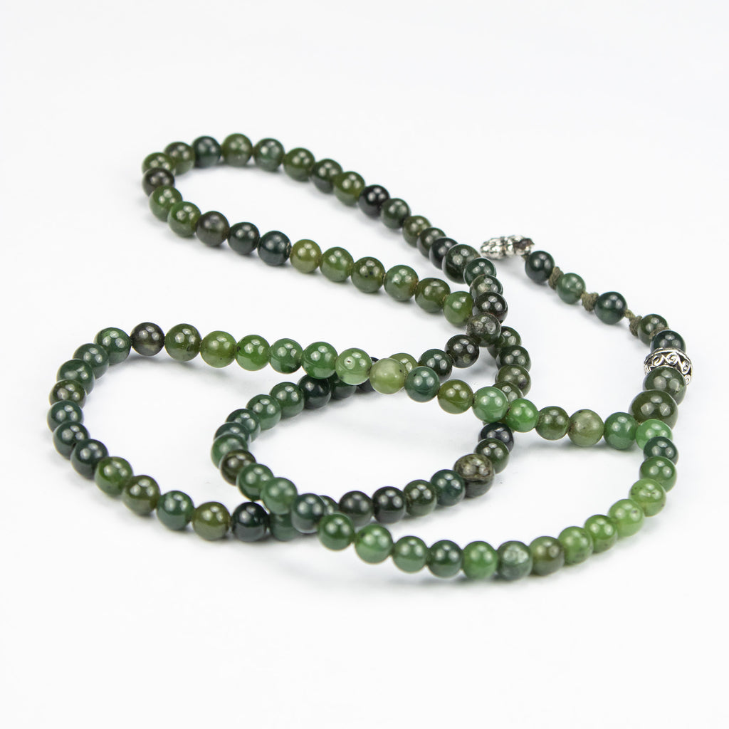 Premium Afghan Nephrite Jade Tasbih 100 Beads – Natural Green Gemstone Prayer Beads Handmade Misbaha