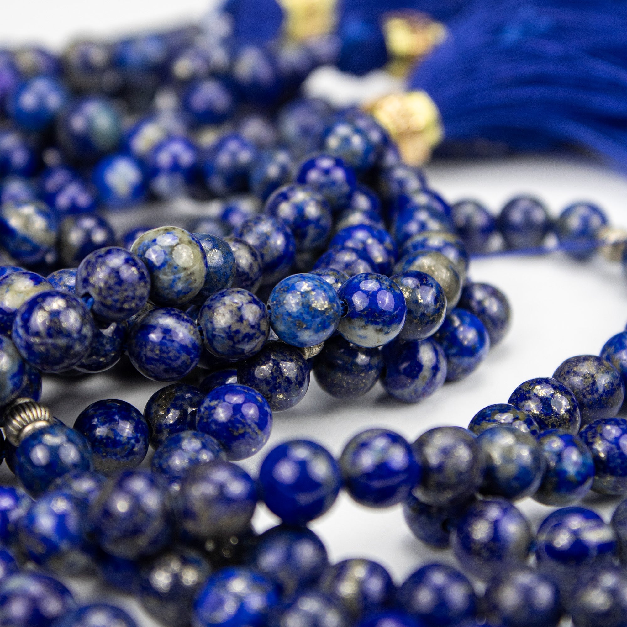 Afghan Lapis Lazuli Tasbih 51 Beads – Natural Blue Stone Prayer Beads – Handmade Misbaha (Classic Grade)