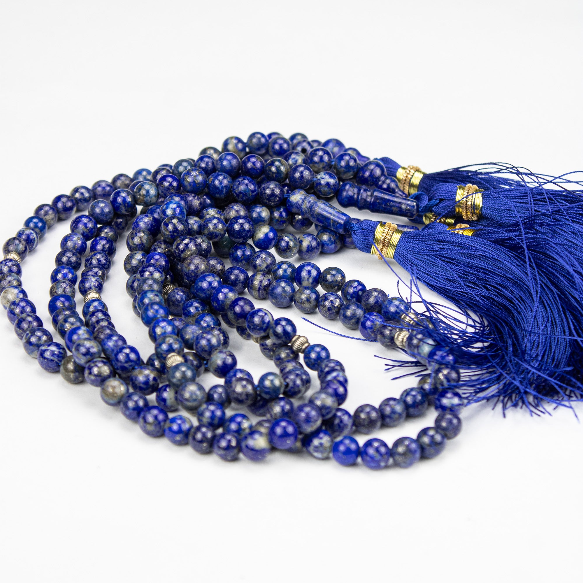 Afghan Lapis Lazuli Tasbih 51 Beads – Natural Blue Stone Prayer Beads – Handmade Misbaha (Classic Grade)