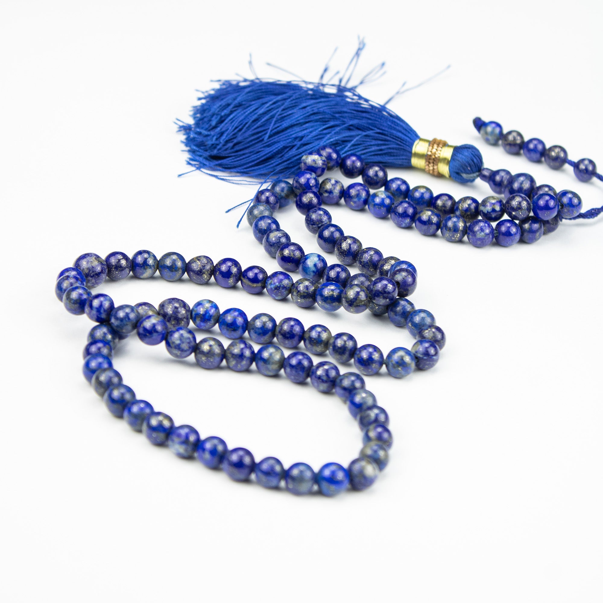 Lapis Lazuli Tasbih 100 Beads – AA Grade Deep Blue Prayer Beads with Pyrite – Premium Handmade Misbaha