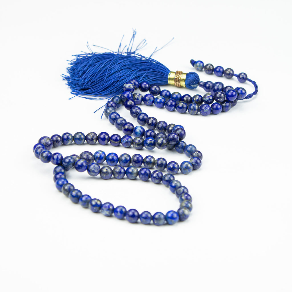 Lapis Lazuli Tasbih 100 Beads – AA Grade Deep Blue Prayer Beads with Pyrite – Premium Handmade Misbaha