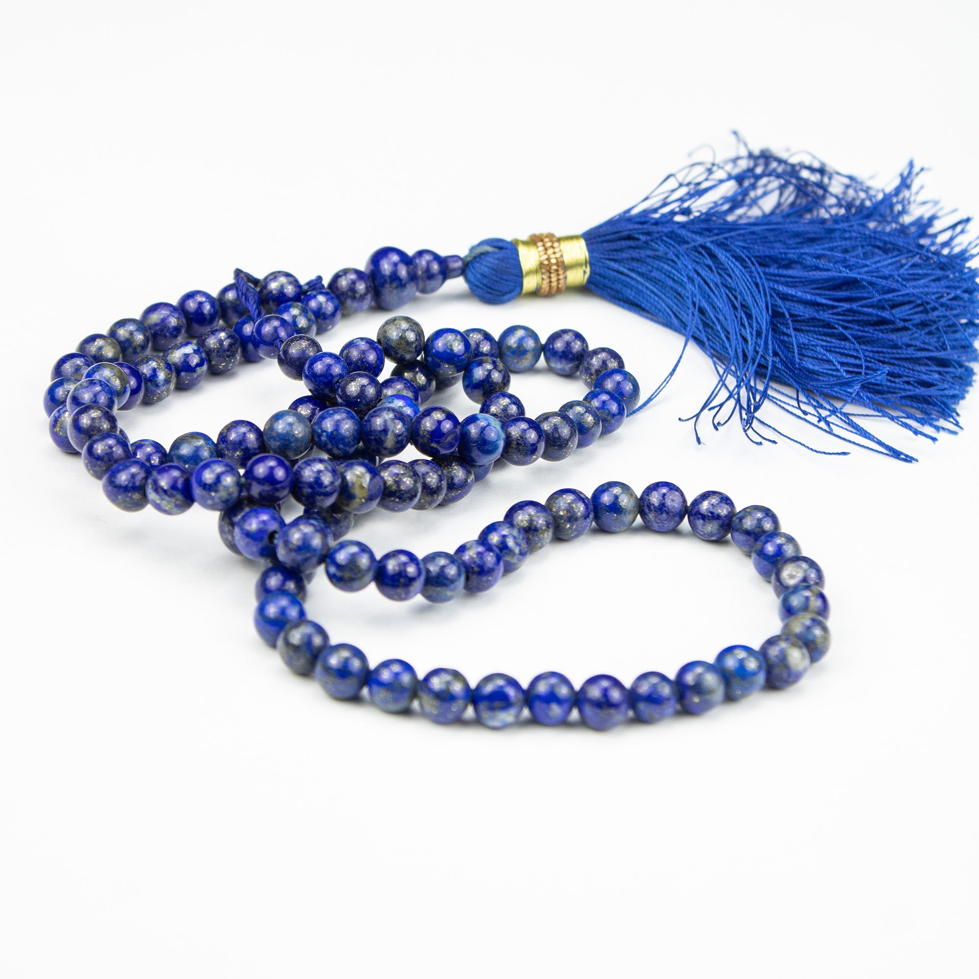 Lapis Lazuli Tasbih 100 Beads – AA Grade Deep Blue Prayer Beads with Pyrite – Premium Handmade Misbaha